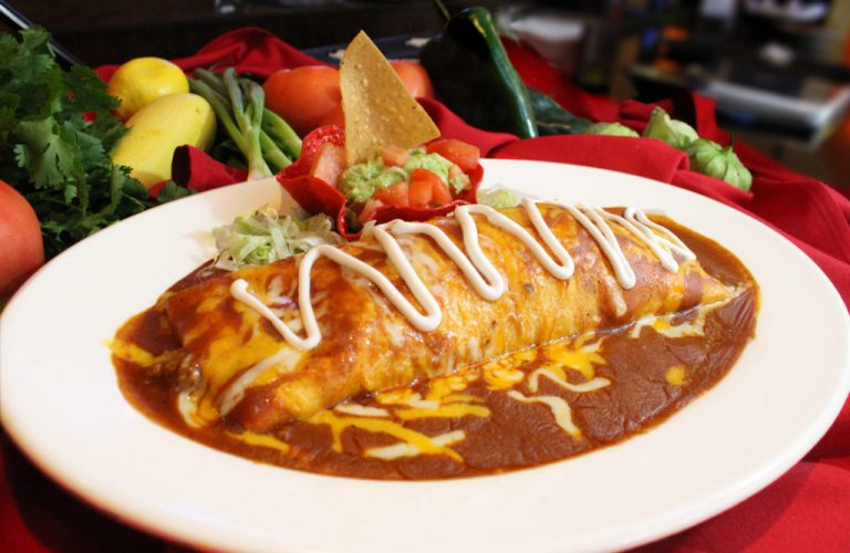 chicken or beef burrito with cheese