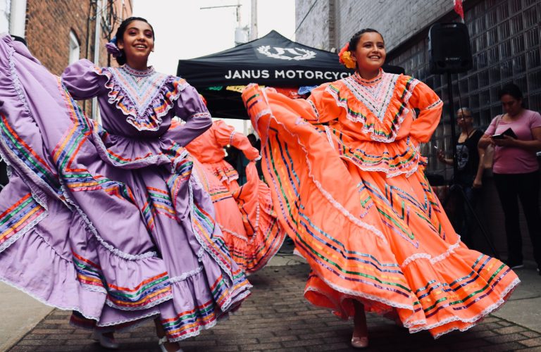 Mexican holiday festival dancers